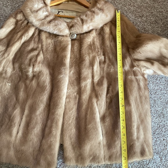 Evans Mink Fur Jacket | Autumn Haze | Shawl Collar & Bracelet Cuffs (M/L) - Picture 10 of 11
